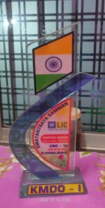 Award trophy with Indian flag design