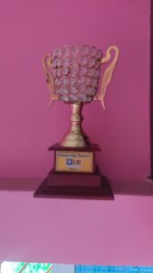 Decorative trophy on pink wall