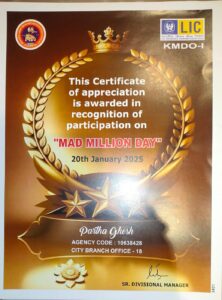 Certificate of appreciation for participation